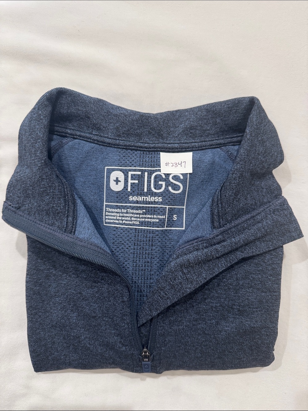 Figs Salta 1/4 Zip Longsleeve Navy Small